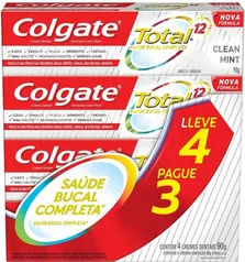 [5 KITs] CREME DENTAL COLGATE TOTAL 12 CLEAN MINT - R$42