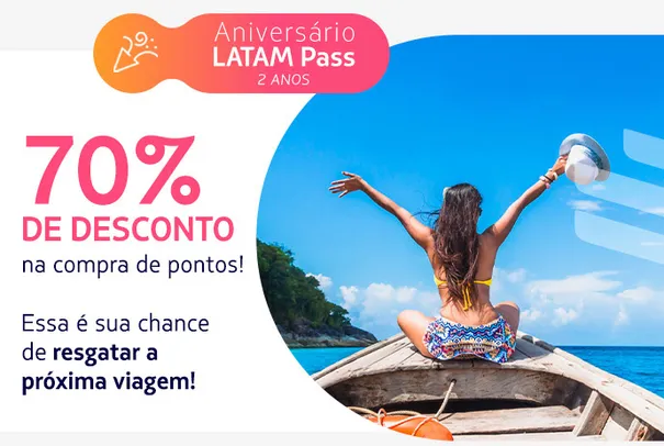 Latam Pass - Milhas com 70% de Desconto