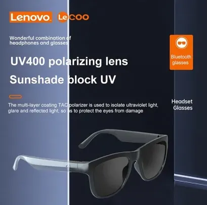 [Primeira compra + seguro tarifário] Lenovo Lecoo C8 Óculos De Sol Com Fone De Ouvido Bluetooth 5.0