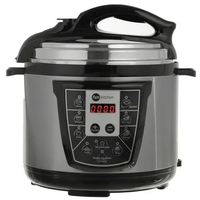 [AME 120 / SC 36 ]Panela de Pressão Elétrica Prata 5L Fun Kitchen