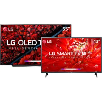Smart TV OLED 55''' LG OLED55C9 4K + Smart TV LED 43'' LG 43LM6300 FHD | R$6.158
