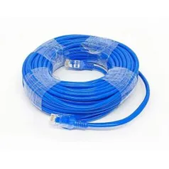 Cabo de Rede Patch Cord de 20 Metros CAT5E Azul Exbom