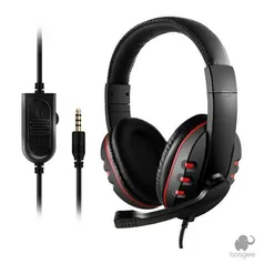 Fone de Ouvido Gamer Headset KA903 Com Fio e Microfone Vermelho