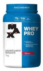 Whey Pro Max Titanium Pote Morango - 1kg