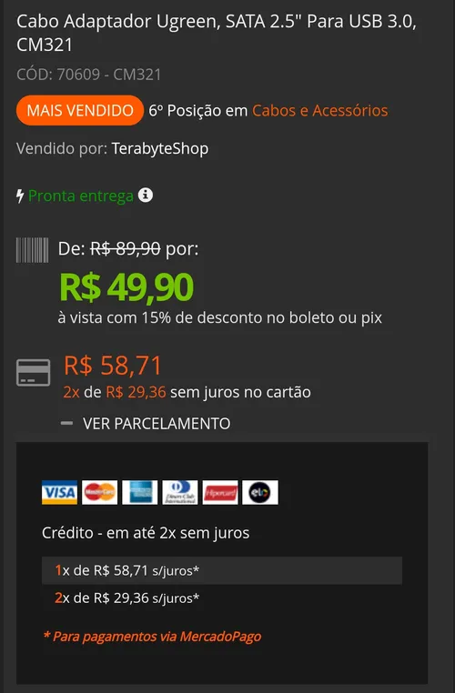 Imagem na descrição da promoção