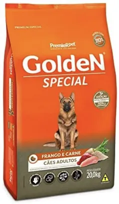 [PRIME] Ração Golden Special Sabor Frango e Carne para Cães Adultos, 15kg Premier Pet Para Todas Grande Adulto, | R$105