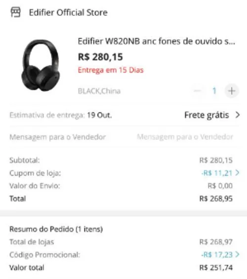 Imagem na descrição da promoção