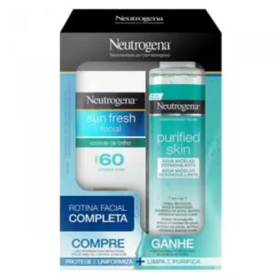 Kit Neutrogena Sun Fresh FPS 60 + Água Micelar Purified Skin | R$59