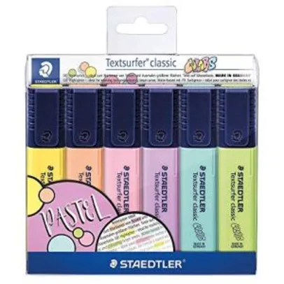 Marcador de Texto, Staedtler, Textsurfer Classic, 364 CWP6, 6 Cores Pastel | R$28