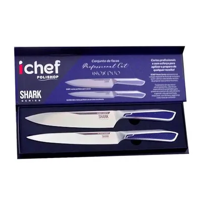 Conjunto de Facas Ichef Polishop - Professional Cut - Inox Duo