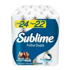 [APP + Cupom] Papel Higiênico Folha Dupla Sublime Softys - 24 Rolos 30m - R$15