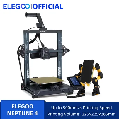 [DoBrasil] Impressora 3D ELEGOO NEPTUNE 4 - 500mm/s, Auto-nivelamento