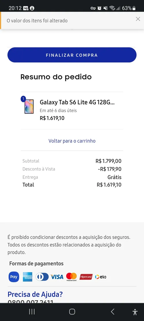 Imagem na descrição da promoção