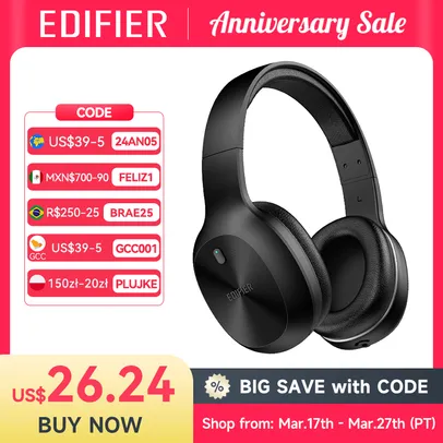 [Taxa inclusa] Headphone Edifier W600bt Sem Fio Bluetooth Fone De Ouvido Bluetooth 5.1 Até 30hrs 