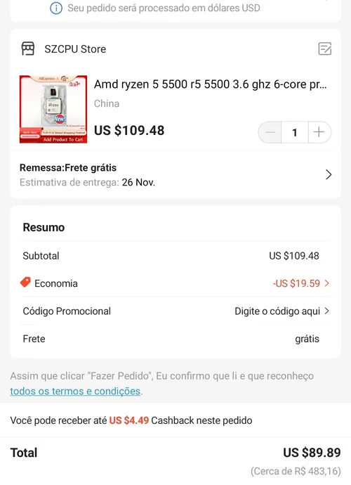 Imagem na descrição da promoção