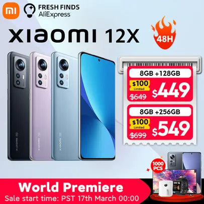 Smartphone Xiaomi 12x 5G - 8GB+128GB | Versão Global | Lançamento