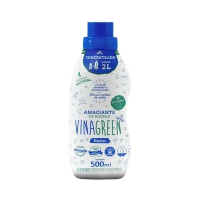 Vinagreen Amaciante de Roupas Concentrado Algodão - 500Ml