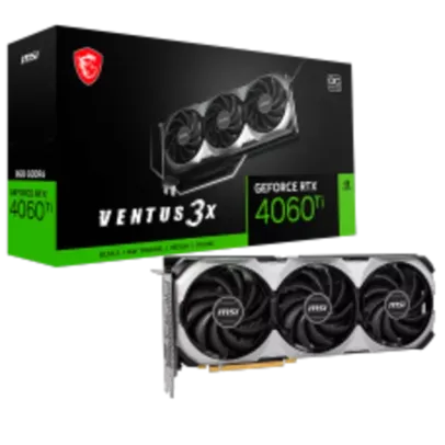 Placa de Vídeo RTX 4060 Ti MSI NVIDIA GeForce Ventus 3X OC, 8GB, GDDR6, DLSS, Ray Tracing,  912-V515