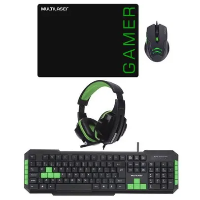 Combo Gamer - Headset Gamer, Mouse Gamer 3200DPI 6 Botões e Teclado Gamer 