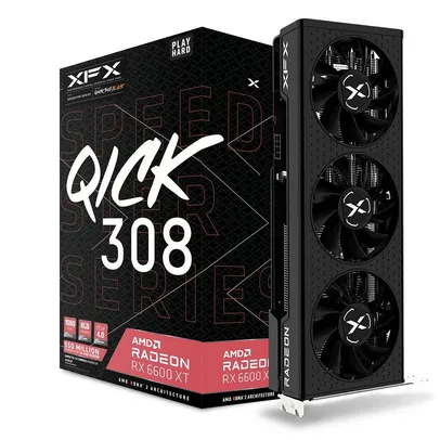 Placa de Vídeo XFX Speedster QICK308 AMD Radeon RX 6600 XT, 8GB GDDR6, 16Gbps, AMD RDNA 2 Architecture - RX-66XT8LBDQ