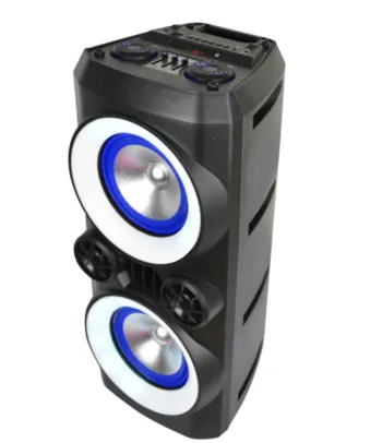 Caixa de Som Multilaser Mini Torre Neon X SP379 com Bluetooth, Rádio Fm, Entradas Usb e Cartão de Memória – 300W | R$378