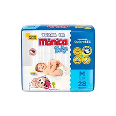 Fralda Turma da Mônica Baby Jumbo M 28 Unidades