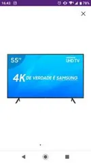 Smart Tv LED 55 Polegadas Samsung UN55NU7100GXZD Ultra HD 4K Wi-Fi 3 HDMI 2 USB - Preto | R$2576