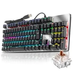 Teclado Mecânico Gamer Pc Usb Adamantiun Shuriken Led Abnt2 Switch Marrom | R$220