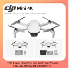 [R$1604 Moedas / Gpay] Drone DJI Mini 4k, Video 4K, autonomia de 31min, Distância de transmissão 10km