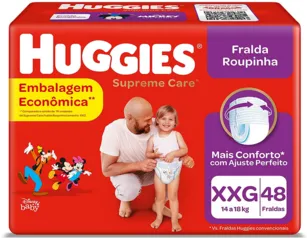 [REC] Fralda Huggies Supreme Care Roupinha XXG - 48 fraldas 