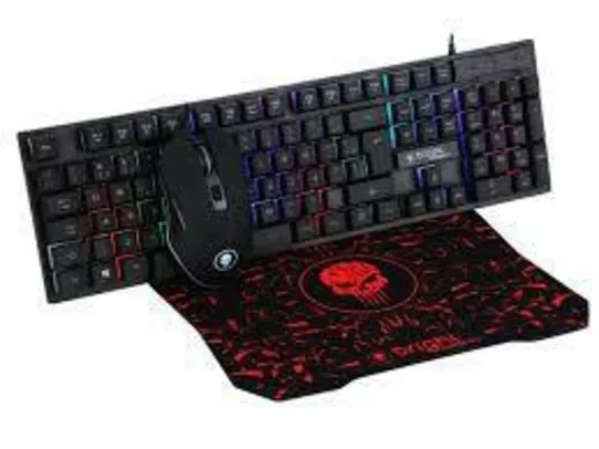 Combo Gamer Teclado Led Mouse Led e Mouse Pad Bright 542 - Bright - R$49