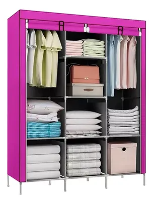 Saindo por R$ 102,5: Organizador de roupascaixa DecoTeam 28105 - Loi Brasil tamanho g com 8 divisores color rosa | Pelando