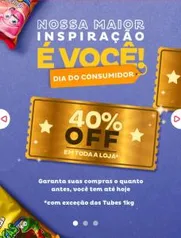 Toda loja da Fini com 40% OFF (exceto Fini Tubes 1KG)