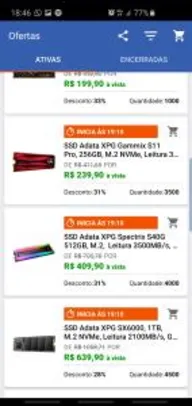SSD Adata XPG Spectrix S40G 512GB, M.2, Leitura 3500MB/s Gravação 2400MB/s | R$409
