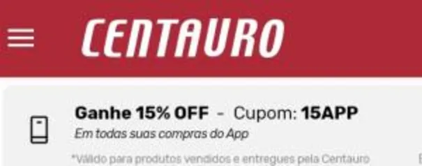 GANHE 15% DE DESCONTO NO APP