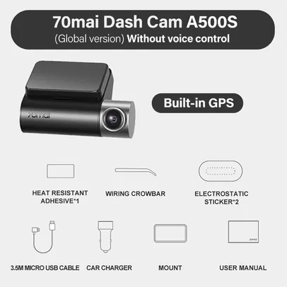 Camera traseira Automotiva Mai Dash Cam Pro Plus+ A500s 1944p Gps Adas Car Camera