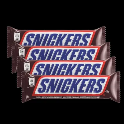 [ 1,25 a unidade ]Combo 4 Snickers Original 45g