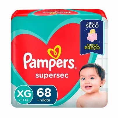 4 Pacotes Fralda Pampers Supersec XG - 68 Unidades Total 272 Fraldas