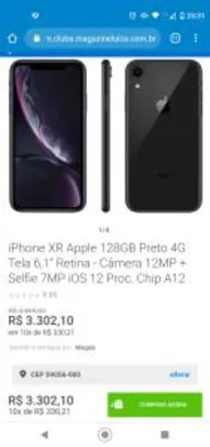 iPhone XR Apple 128GB Preto 4G Tela 6,1” Retina R$ 3302