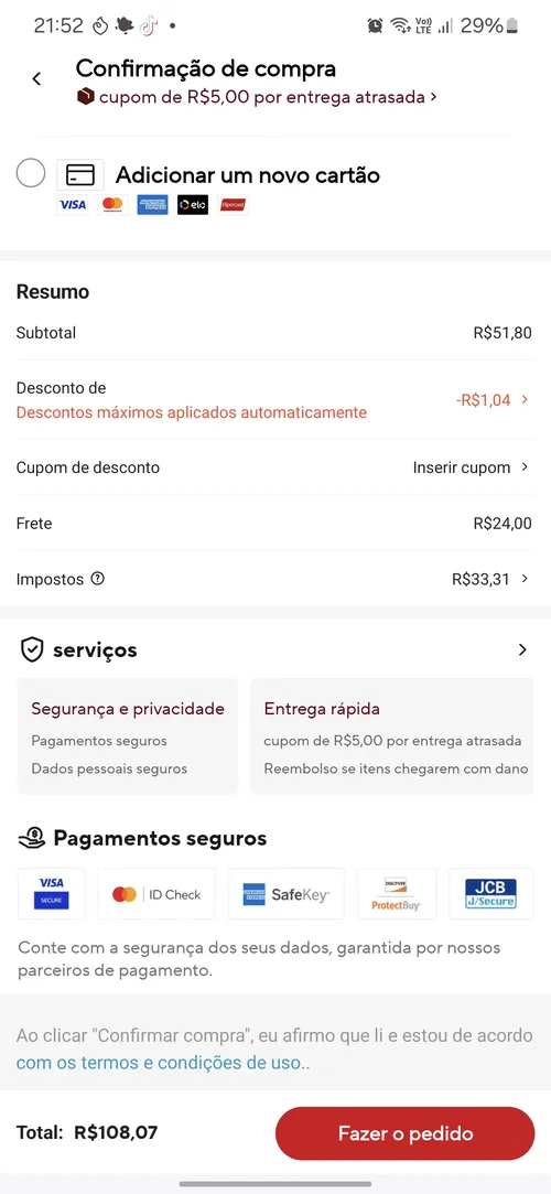 Imagem na descrição da promoção