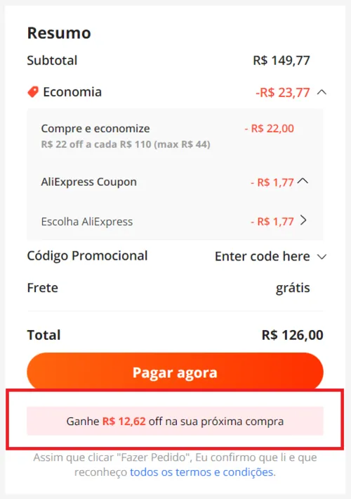 Imagen na descrição da promoção