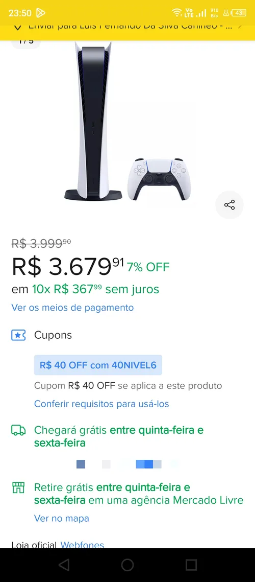 Imagem na descrição da promoção