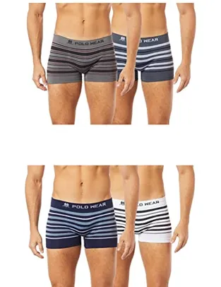 Kit 12x1 Cueca Boxer Listrada, Polo Wear, Masculino GG