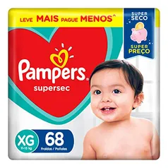 [PRIME] Fraldas Pampers Supersec, XG, 68 Unidades | R$63