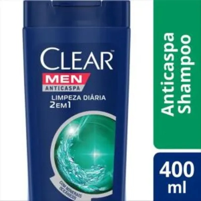 3 unidades - Shampoo Anticaspa Clear Men Limpeza Diária 2 Em 1 400 Ml