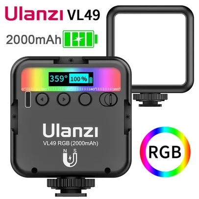 Luz fotográfica de preenchimento dimerizável RGB Ulanzi vl49 | R$127