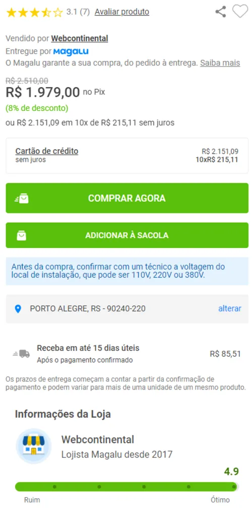 Imagem na descrição da promoção