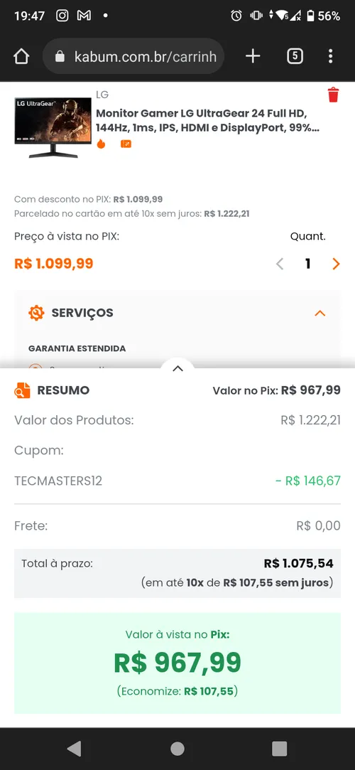 Imagem na descrição da promoção