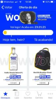 Vodka Absolut Natural 1 Litro R$50