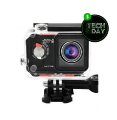 Câmera e Filmadora XTrax Evo 12MP, LCD 1.5", Wi-Fi, Case À Prova D'Água Preto/Vermelho